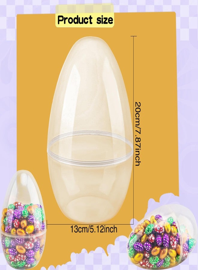Restroma 10 Pcs 8 Inch Giant Clear Easter Eggs Jumbo Transparent Easter Eggs Plastic Eggs Fillable for Easter Basket Stuffers Fillers Party Decor - Image 2